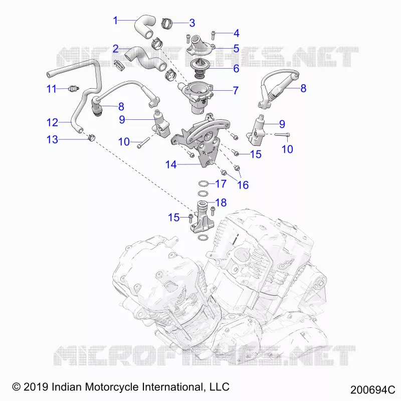 MOTOR, IGNITION, THERMOSTAT HOUSING ASM.