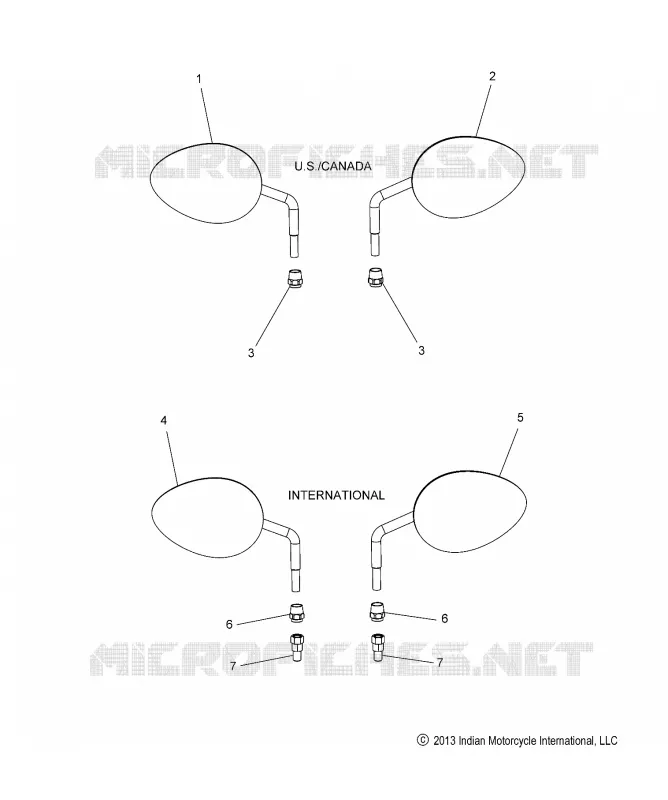 MIRRORS - N14CCC/CCV/TCA ALL OPTIONS (49INDIANMIRROR14)