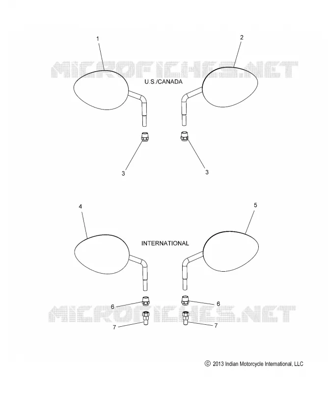 MIRRORS - N15TCAAA/TRAAA ALL OPTIONS (49INDIANMIRROR14)
