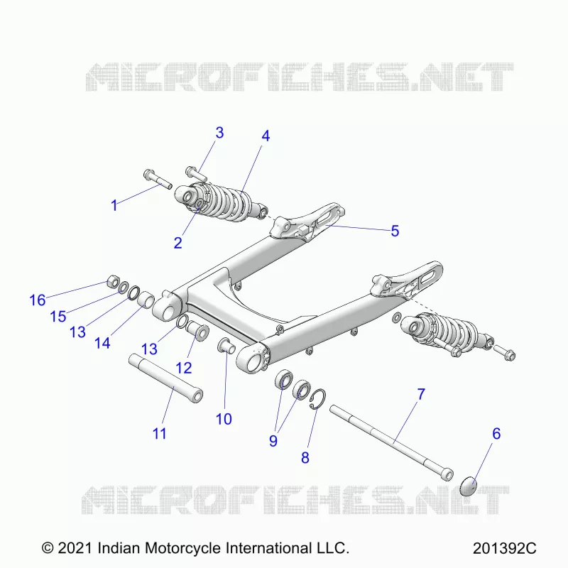 HINTERRADAUFHÃ„NGUNG ASM., SWING ARM AND SHOCKS