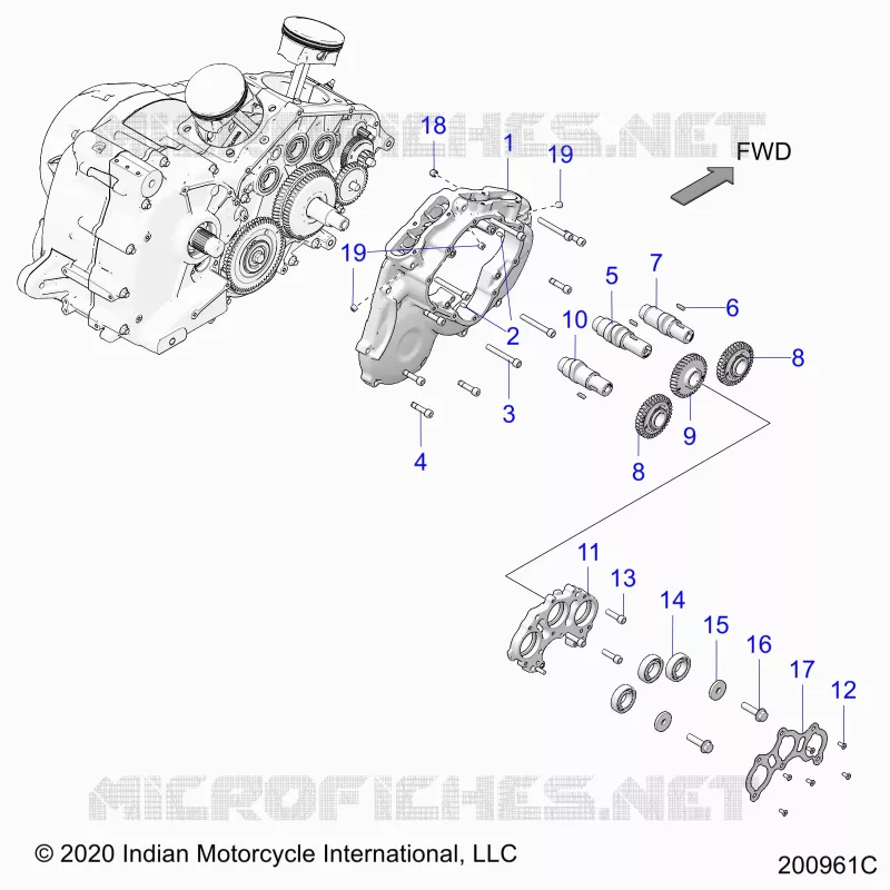 MOTOR, CAM SHAFTS AND GEARS
