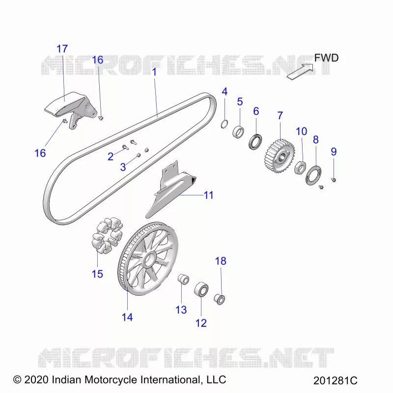 ANTRIEB, DRIVE SPROCKET, BELT AND GUARD