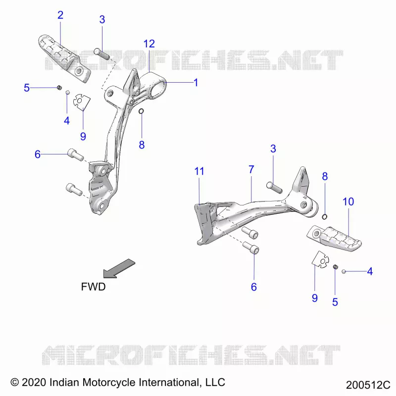 CHASSIS, PASSENGER FOOTPEGS