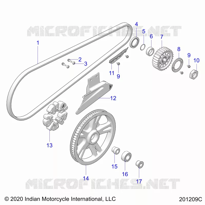 ANTRIEB, DRIVE SPROCKET, BELT AND GUARD